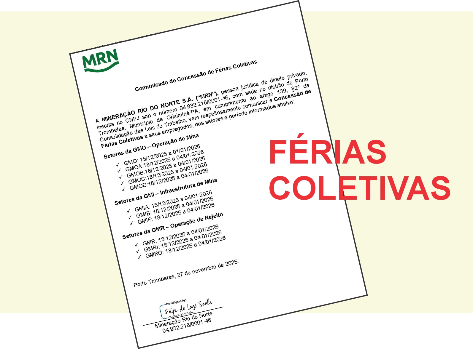 Férias coletivas